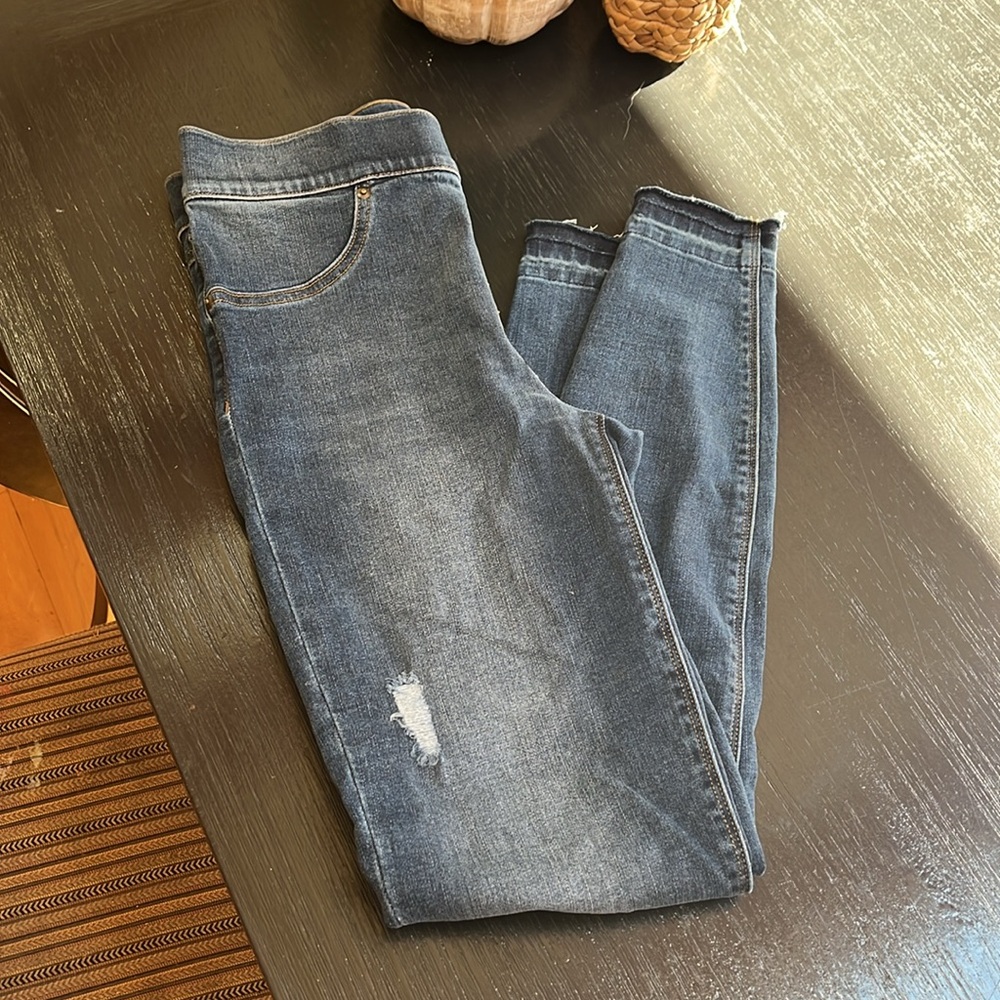Spanx distressed ankle skinny jean
